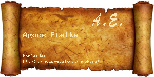 Agocs Etelka névjegykártya